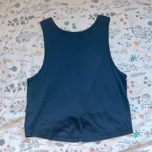 Navy, Small, Workout Tank Top, Knot in the back